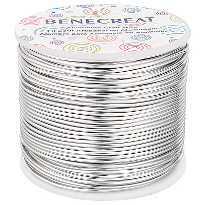BENECREAT 12 Gauge 100FT Tarnish Resistant Jewelry Craft Wire Bendable  Aluminum Sculpting Metal Wire for Jewelry Craft Beading Work, LightBlue 