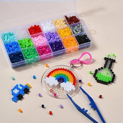 Kit De Perles à Repasser 6300 Pièces - 24 Couleurs 5 Mm, Avec Plaque, Papier à Repasser, Boîte Rangement, DIY Créatif