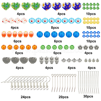 Wholesale SUNNYCLUE DIY Millefiori Glass Beads Earring Making Kit