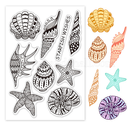 PandaHall Starfish Pattern Clear Stamps DIY-WH0167-56-682-1