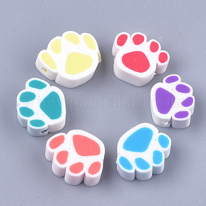 手作り樹脂粘土ビーズ 犬の足跡 ミックスカラー 10 12 5x11 5 13x5mm 穴 1 2 2mmの通販 Jp Pandahall Com