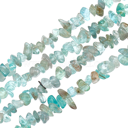 OLYCRAFT Natural Apatite Chip Beads Strands 3~5mm Apatite Pre Drilled Crystal Crushed Chips Beads Undyed DIY Handmade Natural Healing Crystals for Bracelets Making G-OC0002-98-1