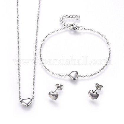 304 Stainless Steel Jewelry Sets SJEW-H144-23P-1