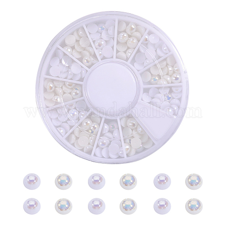 Cabujones de perlas de imitación de plástico ABS MRMJ-T021-4mm-A1-1