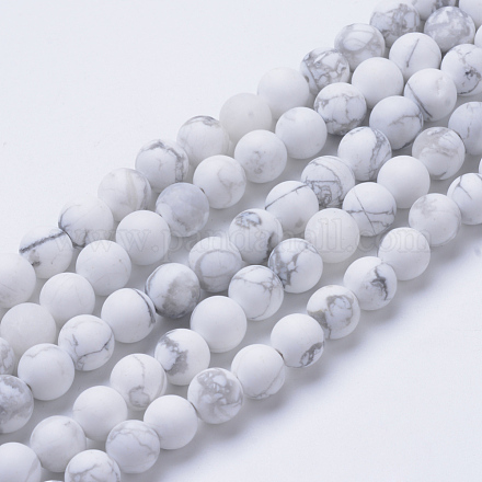 Chapelets de perles en howlite naturelle X-G-T055-8mm-02-1