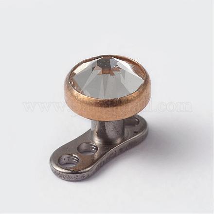 Flat Round G23 Titanium Steel Dermal Anchor AJEW-I036-4mm-1