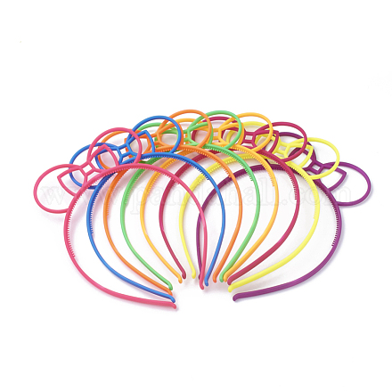 Gummierte Stil Kunststoff fluoreszierende Farbe Haarbänder OHAR-T003-23-1