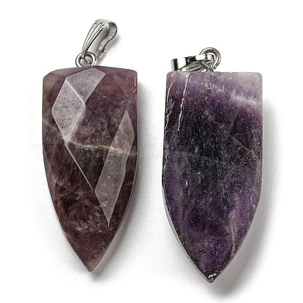 Natural Amethyst Pointed Pendants G-M405-07P-04-1