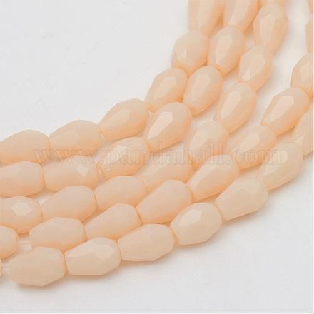 Opaque Solid Glass Bead Strands GLAA-R168-5x7-02I-1
