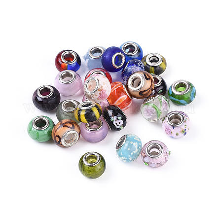 Mixed Styles Handmade Lampwork Glass European Beads LPDL-L002-M-1