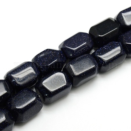 Chapelets de perle de pierre d'or bleue synthétique G-L174-08A-1