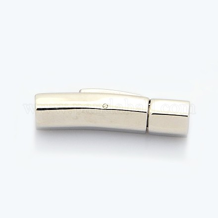 カラム304ステンレス製バヨネットネックレスの留め金  多面カット  ステンレス鋼色  30x8x7mm  穴：5mm STAS-O035-5mm-04-1