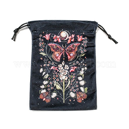 Butterfly Print Velvet Storage Bags ABAG-M007-02A-1