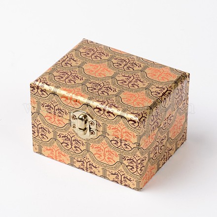 Rectángulo chinoiserie regalo embalaje cajas de joyas de madera OBOX-F002-18C-02-1