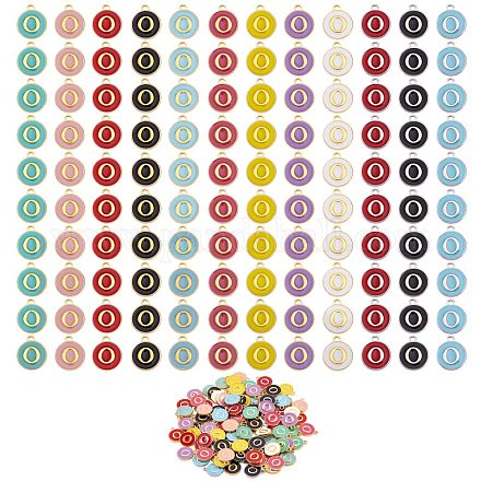 120 pièces 12 couleurs breloques en alliage plaqué or ENAM-SZ0001-64O-1