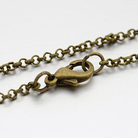 Iron Rolo Chain Necklace Making MAK-J009-41AB-1