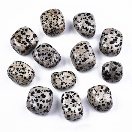 Perles de jaspe dalmatien naturelle G-N332-012-1