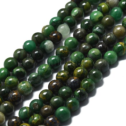 Chapelets de perles en jade africaine naturelle G-I356-A01-01-1