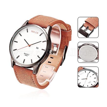 Alloy PU Leather Quartz Wristwatches WACH-F023-B03-1