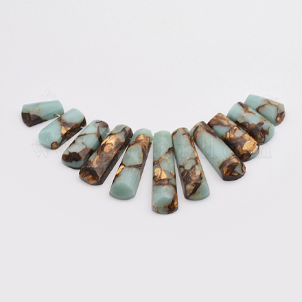 Brins de perles de bronzite et de pierres précieuses synthétiques assemblés G-P298-D01-1