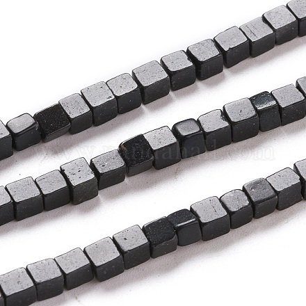 Chapelets de perles en pierre noire synthétique G-F631-K01-1