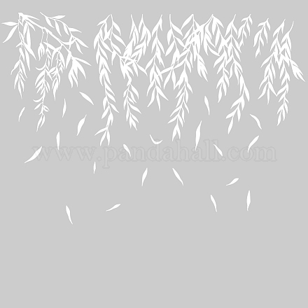 Superdant weiße Wandaufkleber mit hängenden Blättern DIY-WH0377-213-1