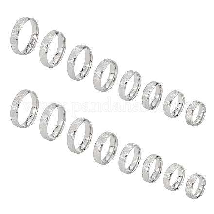 Unicraftale 16 шт. 8 размера 201 текстурированные простые кольца из нержавеющей стали для женщин RJEW-UN0002-77P-1