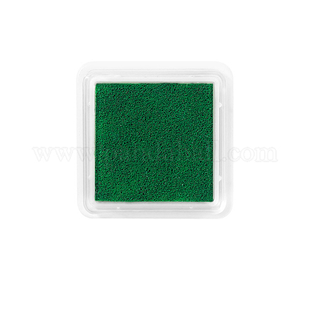 プラスチッククラフトフィンガーインクパッドスタンプ  子供のための DIY ペーパーアートクラフト  スクラップブック作り  正方形  濃い緑  30x30mm WG75845-18-1