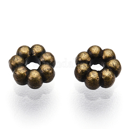 Alliage daisy séparateurs perles de style tibétain TIBEB-S039-047AB-NR-1
