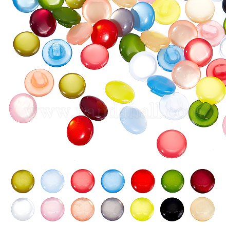 CHGCRAFT 196Pcs 14 Colors Mixed Pearl Resin Buttons Shirt Pearl Buttons Single Hole Flat Round Button Decorative Sewing Buttons for Craft Sewing Childre Buckle 10.5x5.5mm DIY-CA0003-82-1