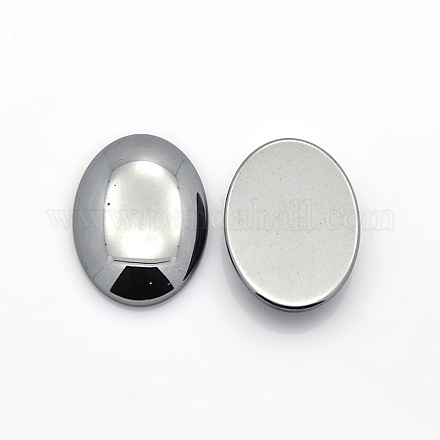 Oval Non-Magnetic Synthetic Hematite Cabochons G-P061-05-18mm-1