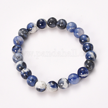 Sodalite naturelle bracelets de perles extensibles BJEW-Q692-59-8mm-1