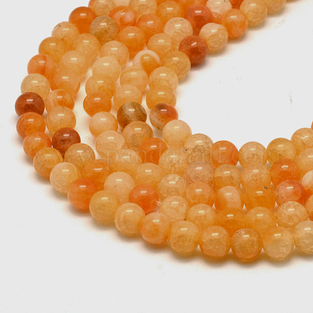 Chapelets de perles en agate craquelée naturelle X-G-K166-10-6mm-01-1
