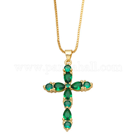Collana con croce colorata in zircone catena hip hop con diamanti moda nkb266 ST9119898-1
