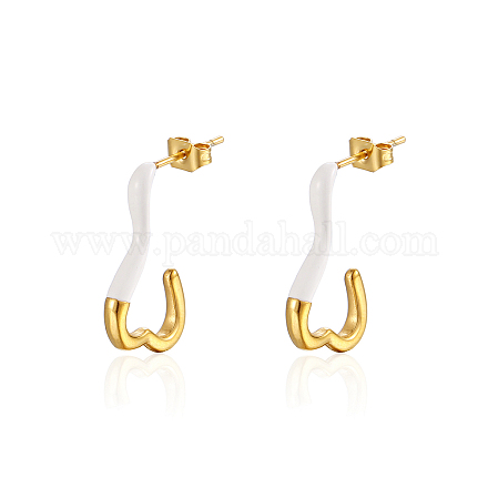 Boucles d'oreilles élégantes en acier inoxydable de style français pour femmes MI0127-1-1