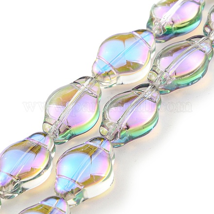 Chapelets de perles en verre transparent électrolytique EGLA-G037-12A-FR01-1