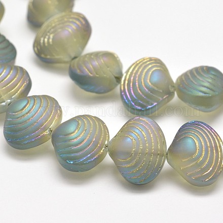 Galvanoplastie dépoli perles de coquillage de fils de verre X-EGLA-M002-B04-1