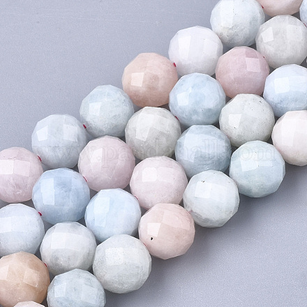 Chapelets de perles en morganite naturelle G-S345-10mm-012-1