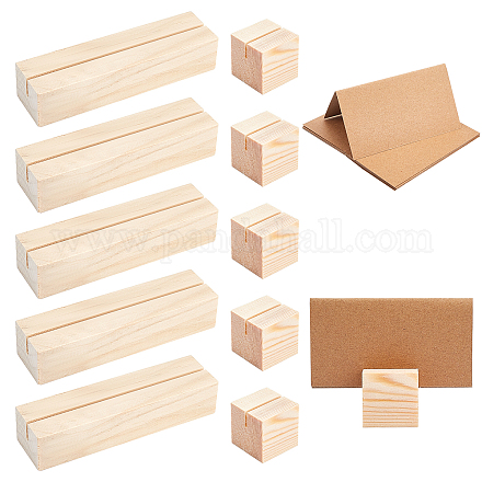 Arricraft 10pcs 2 estilos tarjetero de madera WOOD-AR0001-13-1