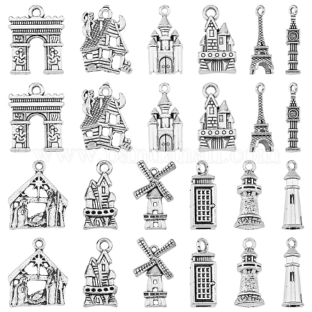 Hobbiesay 120 pièces 12 pendentifs en alliage de style tibétain TIBEP-HY0001-03-1