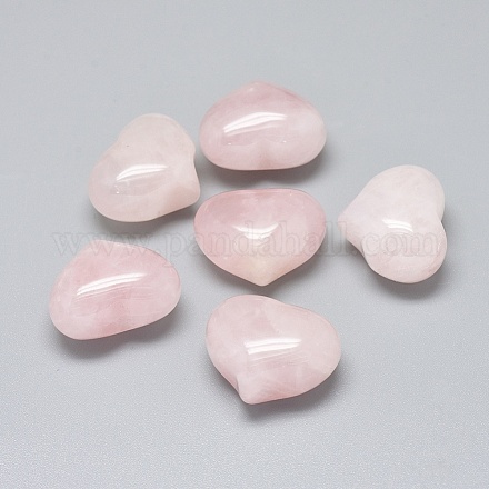 Piedra de palma de corazón de cuarzo rosa natural G-F637-11K-1