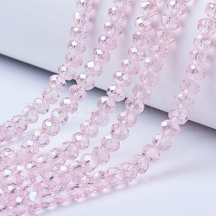 Electroplate Glass Beads Strands X-EGLA-A034-T4mm-B12-1