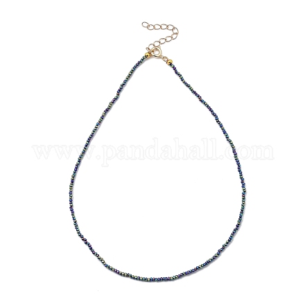 Facettierte Rondelle Glasperlen Halsketten NJEW-JN03004-02-1
