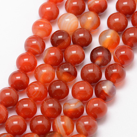 Agata a strisce naturali / fili di perle di agata fasciate X-G-K166-13-8mm-08-1