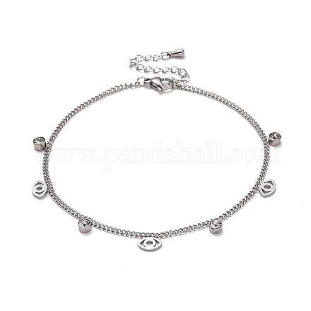 Crystal Rhinestone and Eye Shape Charm Anklet for Women STAS-D454-06P-1