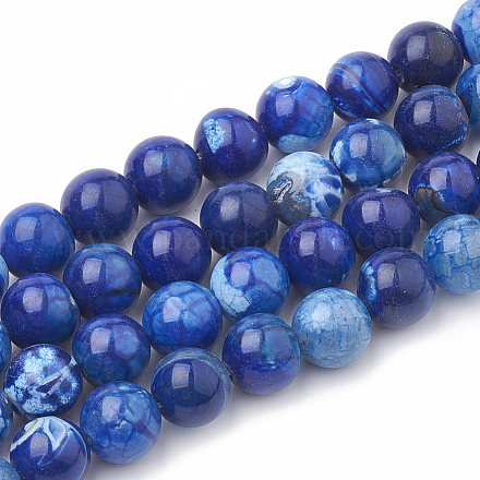 Chapelets de perles en agate craquelée naturelle teintée G-T100-02A-1