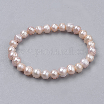 Pulseras del estiramiento de la perla PEAR-S012-58B-1