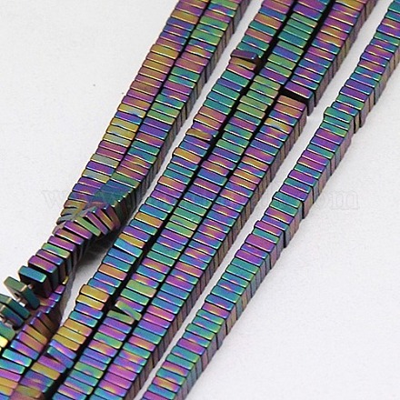 Electroplate Non-magnetic Synthetic Hematite Heishi Beads Strands G-J171B-4x4mm-01-1