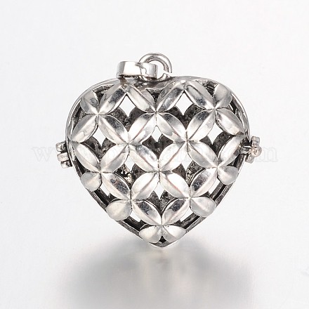 Eco-Friendly Rack Plating Brass Hollow Heart Cage Pendants KK-M180-05AS-RS-1