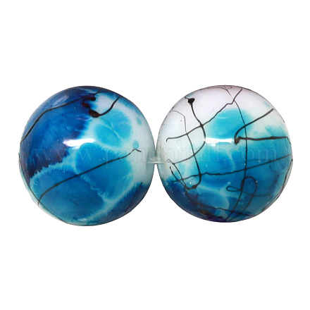 Chapelets de perles en verre drawbench peint X-DGLA-S106-8mm-AD39-1